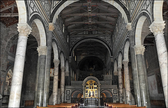 View of the nave of San Miniato al Monte