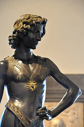 Statue of David by Verocchio in the Bargello Museum