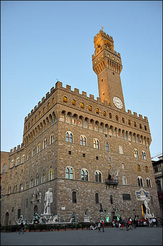 Exterior view of the Palazzo Vecchio in Florence
