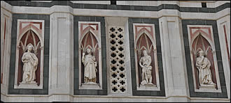 Statues of the campanile of the Duomo of Florence