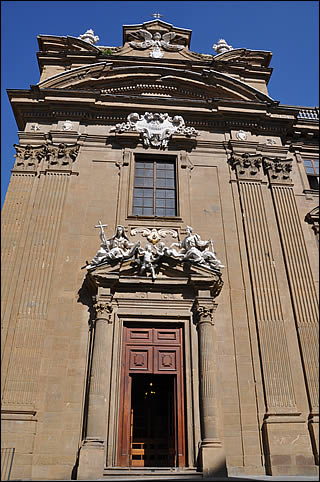 The facade of the church of Saint Philip Neri in Florence