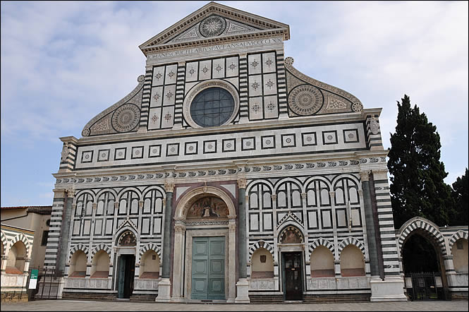 The facade of the church of Santa Maria Novella