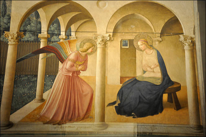 The Annunciation by Fra Angelico at the San Marco Museum