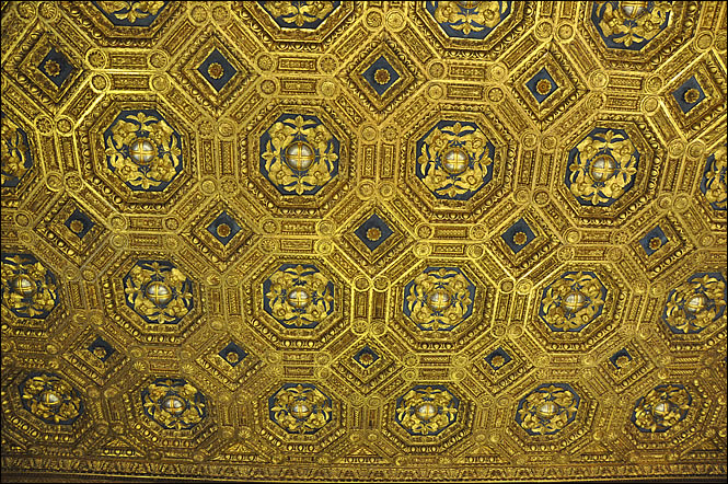 The ceiling of the courtroom of the Palazzo Vecchio