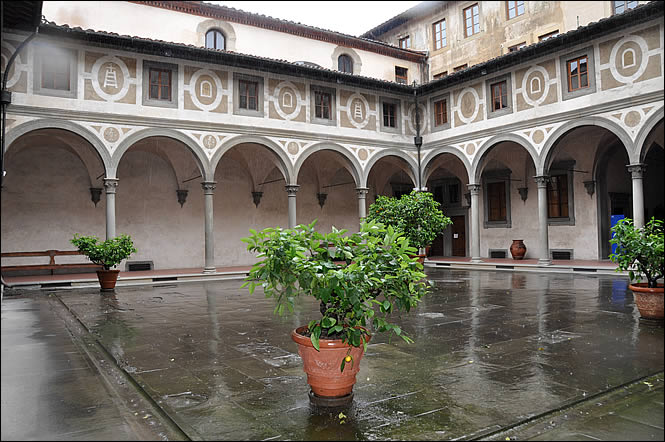 A courtyard of the Hospital des Innocents